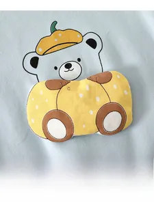 Detailed view of the baby blue knitted top featuring a 3D pumpkin car and bear embroidery