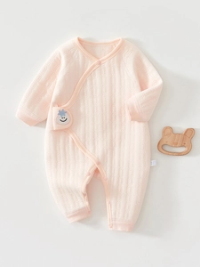 Newborn Infant Warm Quilted Romper Long Sleeve Cotton Padded Jumpsuit For 0-3 Months Baby Butterfly Style Thickened Sleepwear