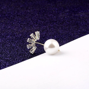 Elegante Fächerform Legierung Strass Imitationsperle Brosche Funktionale Anti-Exposition Sicherheitsnadel Für Damen Kleidung Hochzeit