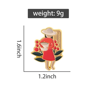 Détail de la broche en émail Yunnan avec dimensions 1.6x1.2 inch et poids de 9g