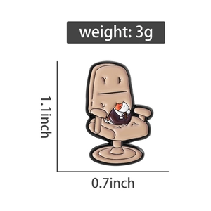 Tableau des tailles détaillé pour le pin's chat de bureau rigolo avec dimensions