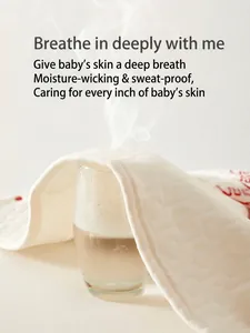 Breathable multi-layer cotton baby sweat pad showing steam penetration for newborns