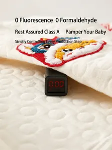 Quilted baby cotton mat with lion embroidery and A-grade safety test results