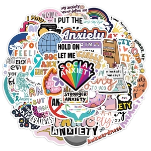 Mental Health Awareness Stickers Aesthetic Anxiety Recovery Slogans Waterproof Vinyl Decals For Laptop Phone Bottle Stationery