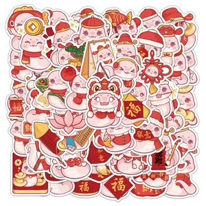 Autocollants Serpent De Dessin Animé Année Du Serpent Imperméable PVC Décalcomanies Décoratives Pour Étui Téléphone Portable Bagages
