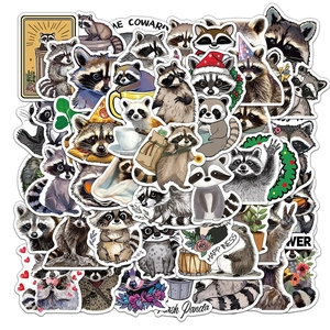 Cute Raccoon Cartoon Stickers Waterproof PVC DIY Decals For Laptop Skateboard Luggage Scrapbooking Decorative Stickers