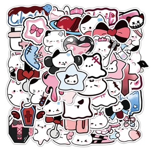 Adesivi Impermeabili Cartoon Gatto Coniglio PVC Rosa Nero Bianco Carino Fantasma Cuore Yami Kawaii Decalcomanie Per Laptop Valigia Cover Telefono Fai Da Te