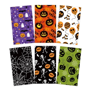 Halloween Dekopapier Set mit sechs Kürbis Geist Mustern für Bastelarbeiten