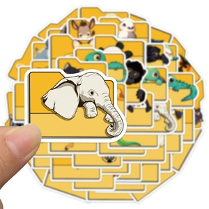 50 pieces of colorful cartoon animal folder stickers for laptop and luggage decoration