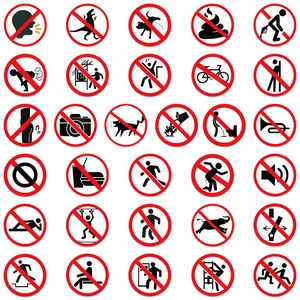 Set of 62 funny warning sign stickers for luggage and car waterproof vinyl decals