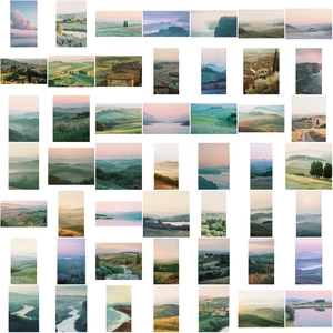 50 pieces romantic landscape graffiti stickers for DIY phone cases and journals