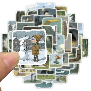 Cartoon fantasy illustration stickers set for DIY laptops and journals decoration