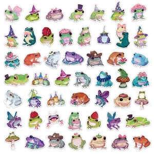 50 pieces of waterproof cartoon Silly Frog stickers for DIY luggage and skateboards