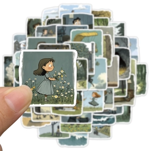 Pack of 50 fantasy cartoon illustration stickers for DIY laptop and notebook decoration