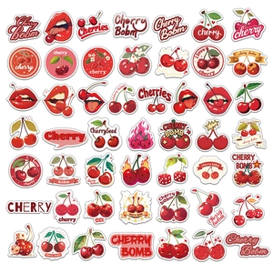 50 pieces of assorted cartoon cherry stickers for decorating luggage and skateboards