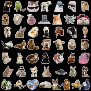 Variété de stickers mignons de chats et chiens pour le scrapbooking créatif DIY