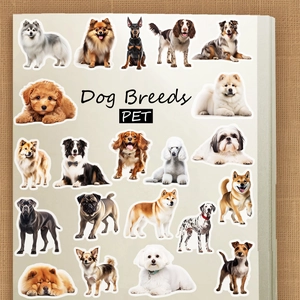 Autocollants De Chien Réalistes Étanche PET Transparent Décalcomanies D'Animaux Pour Scrapbooking Bricolage Décoration