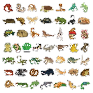 50pcs waterproof reptile and amphibian graffiti stickers for luggage and laptop DIY