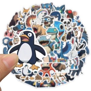 50-piece set of waterproof navy cartoon animal stickers for laptop and phone decoration