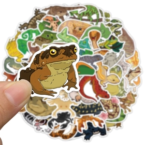 50pcs waterproof reptile stickers with lizards and frogs for luggage and DIY laptop decoration