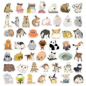 50er Set niedliche Cartoon Tier Aufkleber für DIY Koffer und Wasserflaschen Deko
