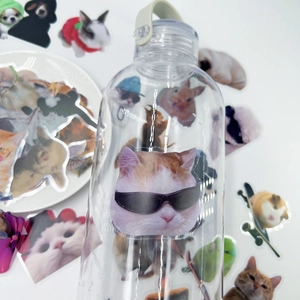 Lot de 50 autocollants étanches chats et chiens rigolos pour gourde et ordinateur DIY