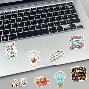 50pcs Cartoon Special Education Teacher stickers for laptop and DIY luggage decoration