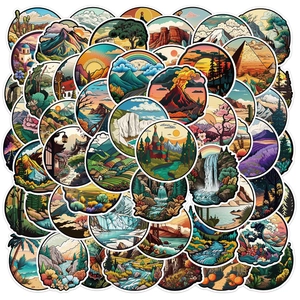 Outdoor Landscape Graffiti Stickers Waterproof DIY Decorative Decals Laptop Water Bottle Skateboard Phone Case Artistic Scenery