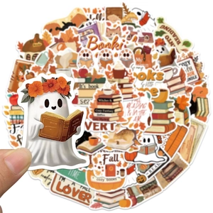 50 lindas pegatinas de fantasmas de otoño y libros para decoración DIY y ambiente acogedor
