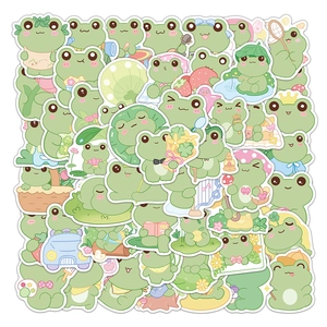 Autocollants de Grenouille de Dessin Animé Mignons Imperméables en PVC Décalcomanies d'Animaux Dessinées à la Main pour Décoration de Bricolage