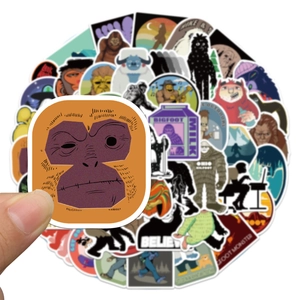 50pcs Cartoon Bigfoot Sasquatch Waterproof Stickers for Laptop Skateboard and DIY Decor