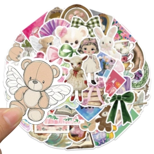 50pcs vintage cartoon art stickers for DIY decoration on laptops, iPads and phones