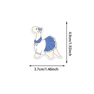 50 cute cartoon dinosaur stickers for kids showing sailor outfit detail and dimensions