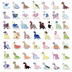 56 cute colorful cartoon dinosaur stickers for kids reward in various creative outfits