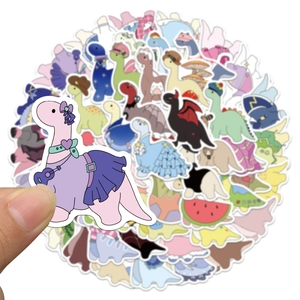 Set of 50 cute cartoon dinosaur stickers for kids reward and colorful craft decoration