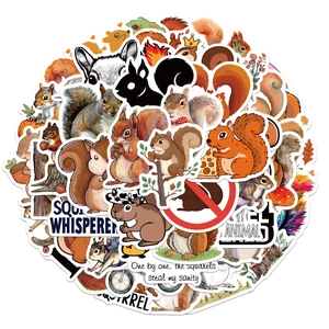 Pack of 50 cute squirrel graffiti stickers for luggage, laptops, and DIY decoration