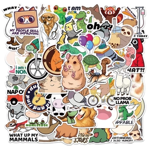 Simpatici Adesivi Meme Animali Impermeabile PVC Vinile Decalcomanie per Laptop Bagagli Skateboard Telefono Bottiglia Animale Decorazione