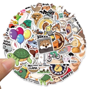 Set di 50 simpatici adesivi con animali a fumetti per laptop e decorazioni fai-da-te