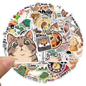 Set di 50 simpatici adesivi per animali impermeabili per valigie e laptop DIY