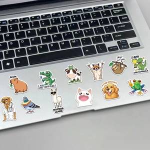 Set di 50 simpatici adesivi di animali per laptop con divertenti slogan