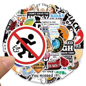 50 funny warning sign graffiti stickers set for suitcases and laptops made of waterproof PVC