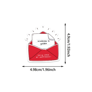 Kindness is golden heart envelope sticker showing 4.9cm by 4.98cm product dimensions