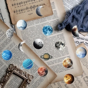 50pcs waterproof PET cosmic planet stickers for astronomical notebook decoration