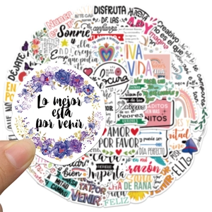 Lot de 55 autocollants espagnols inspirants et étanches pour ordinateurs et bagages DIY