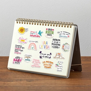 Lot de 55 autocollants espagnols motivants avec tournesols pour ordinateurs et carnets DIY