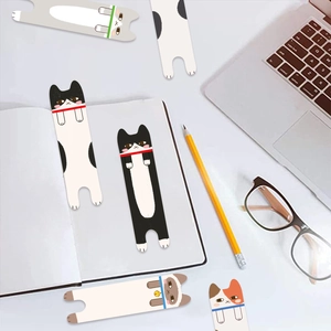 Cute cartoon cat bookmarks set featuring various cat breeds for office and school supplies