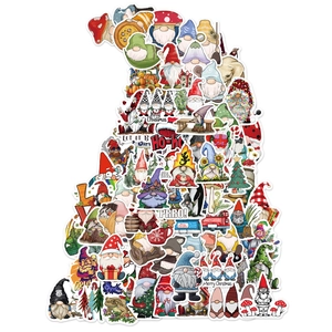 Cartoon Gnome Stickers Waterproof PVC DIY Decorative Decals For Laptop Water Bottle Scrapbook Journaling Christmas Garden Gift