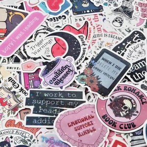 150Pcs Romantic Reader Stickers set for Kindle laptop with Gothic and Pastel designs