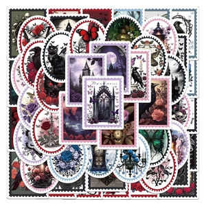 Gothic Stamp Stickers Waterproof Vinyl Darkness Decals For Water Bottle Phone Luggage Laptop Scrapbook Journaling Art Decoration