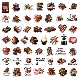 50 adesivi impermeabili a tema cioccolato per laptop e decorazioni fai-da-te